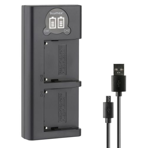 Зарядно за 2 батерии Sony NP-F970 / F770 с LCD дисплей - 8.4V