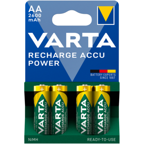 Акумулаторни батерии АА Varta Power AA - 2600 mAh - 4 броя  - 1.2V